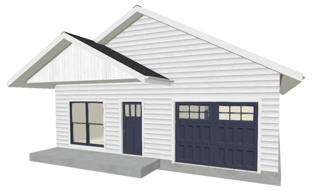 The Highland, a three bedroom single story rental home with attached garage and covered porch in Travelers Rest, SC
